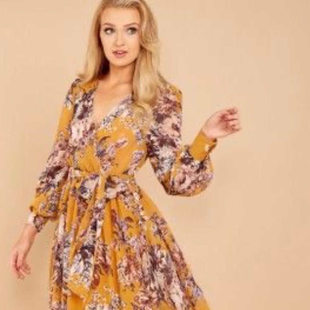 Red Dress Boutique Golden Floral Maxi Dress